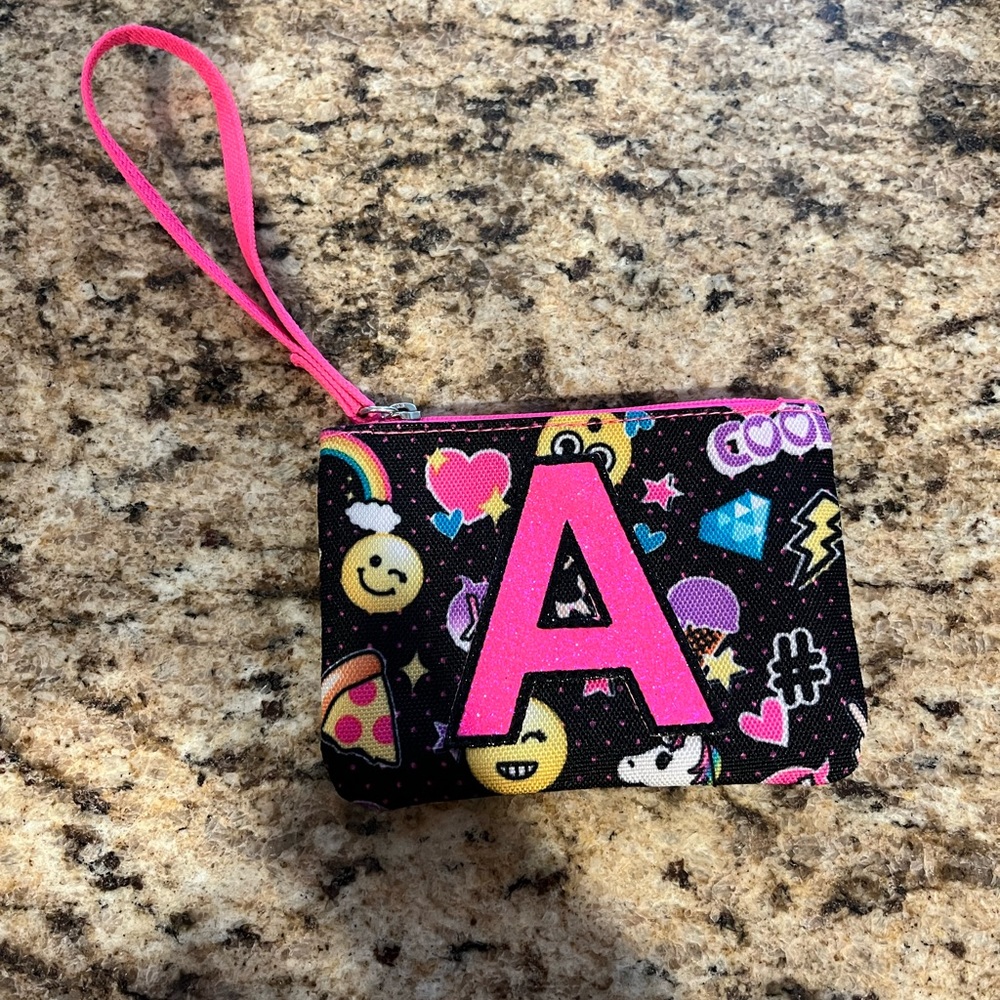 Justice Initial A Emoji Wristlet Wallet